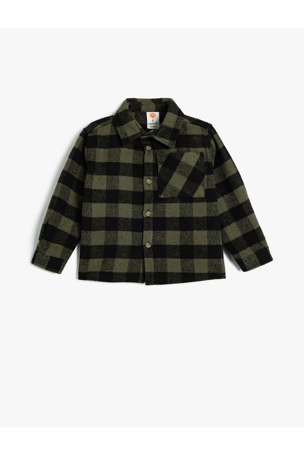 Koton Koton Lumberjack Shirt with Flap Pocket Long Sleeves