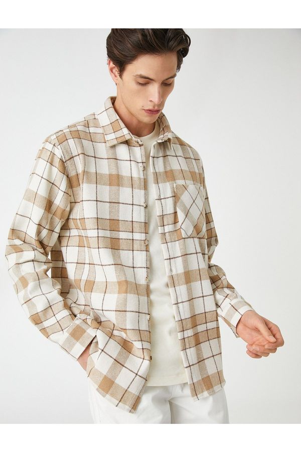 Koton Koton Lumberjack Shirt with Pocket Detailed Classic Collar Long Sleeve