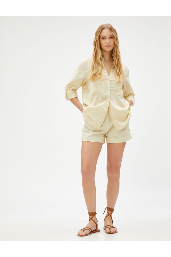 Koton Koton Magnificent Collar Shirt Linen Blended