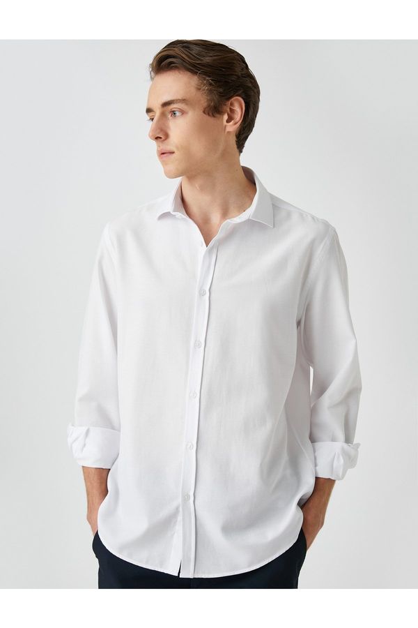 Koton Koton Men's Clothing Basic Shirt Classic Cuff Collar Long Sleeve Slim Fit