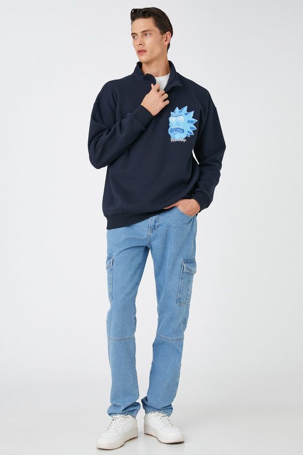 Koton Koton Men's Dark Indigo Sweatshirt