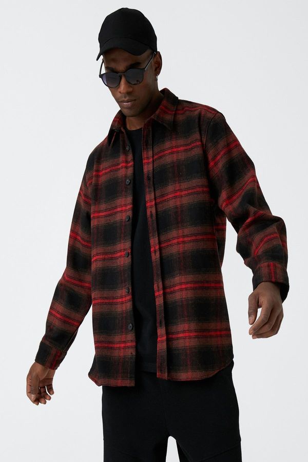 Koton Koton Men's Red Plaid Shirt