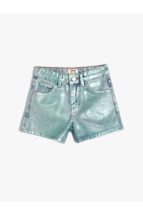 Koton Koton Mini Denim Shorts Elastic Waist Pocket Cotton