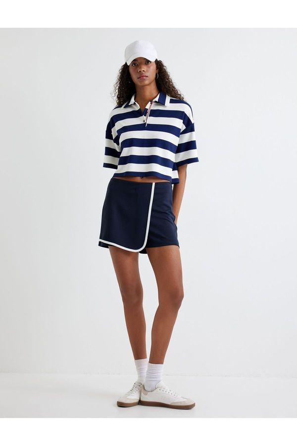 Koton Koton Mini Shorts Skirt Double Breasted Standard Waist