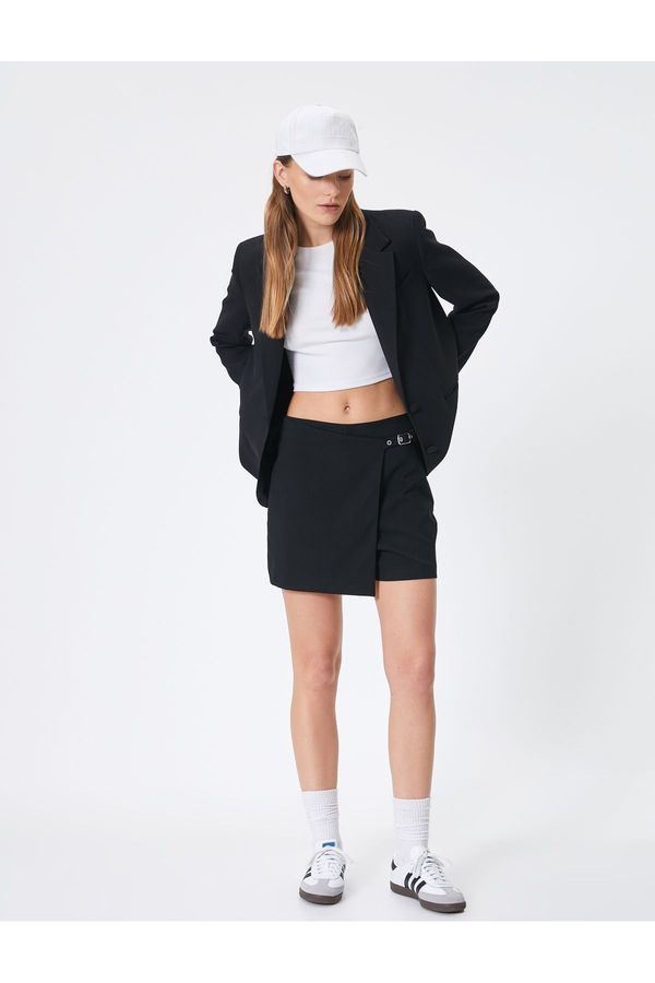 Koton Koton Mini Shorts Skirt Normal Waist Buckle Detailed