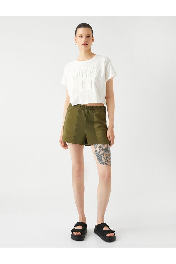 Koton Koton Mini Shorts with Elastic Waist and Pocket Detail