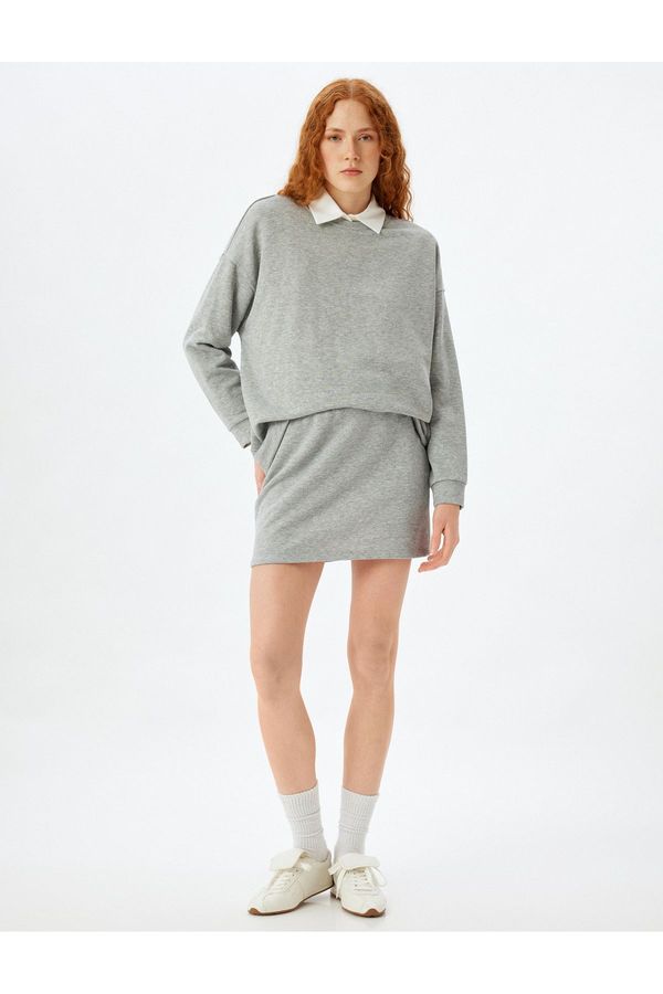 Koton Koton Mini Skirt Comfortable Pattern Three Thread Waist Tie