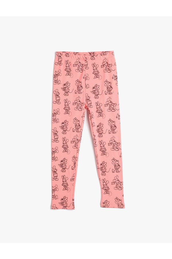 Koton Koton Minnie and Mickey Mouse Leggings Licensed Ribbed Cotton