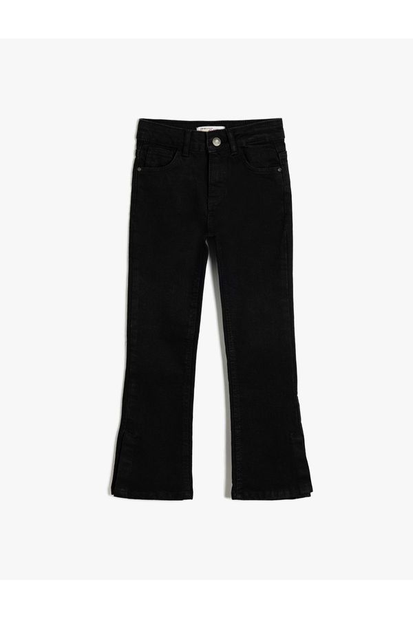 Koton Koton Normal Waist Cotton Jeans with Slit Detail - Slim Jeans