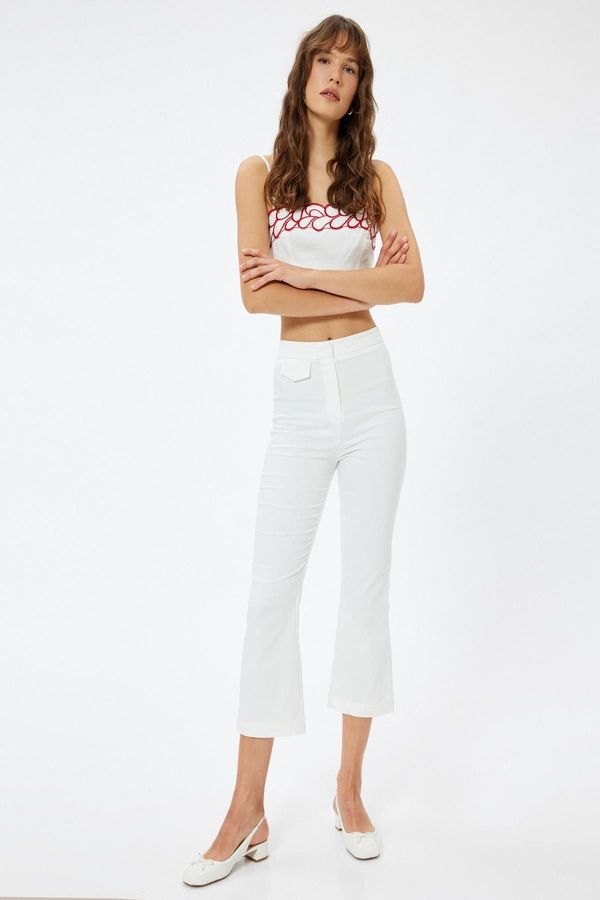 Koton Koton Off White Women's Trousers