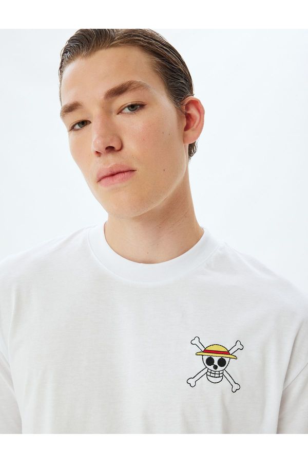 Koton Koton One Piece T-Shirt Licensed Oversize Crew Neck Short Sleeve Cotton