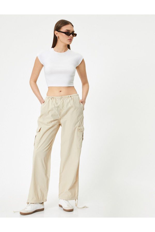 Koton Koton Oversize Cargo Pants Low Waist Elastic Waist Stopper Pocket