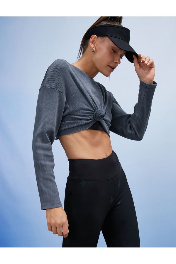 Koton Koton Oversize Crop Athlete Sweatshirt