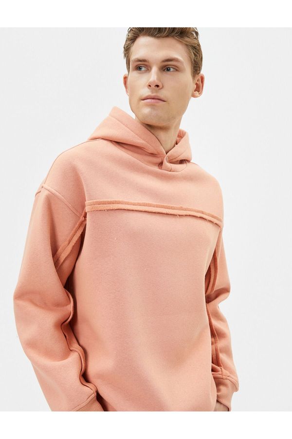 Koton Koton Oversize Hooded Sweatshirt with Stitching Detail Long Sleeve