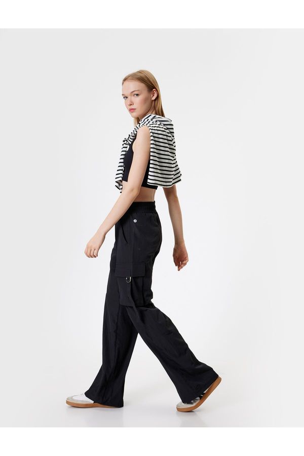 Koton Koton Parachute Cargo Sweatpants High Waist Elastic Waist Pocket Detail