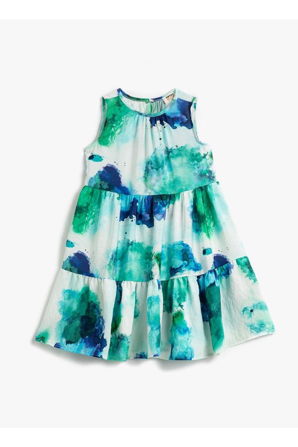 Koton Koton Patterned Green Children's Long Dress 3skg80066aw