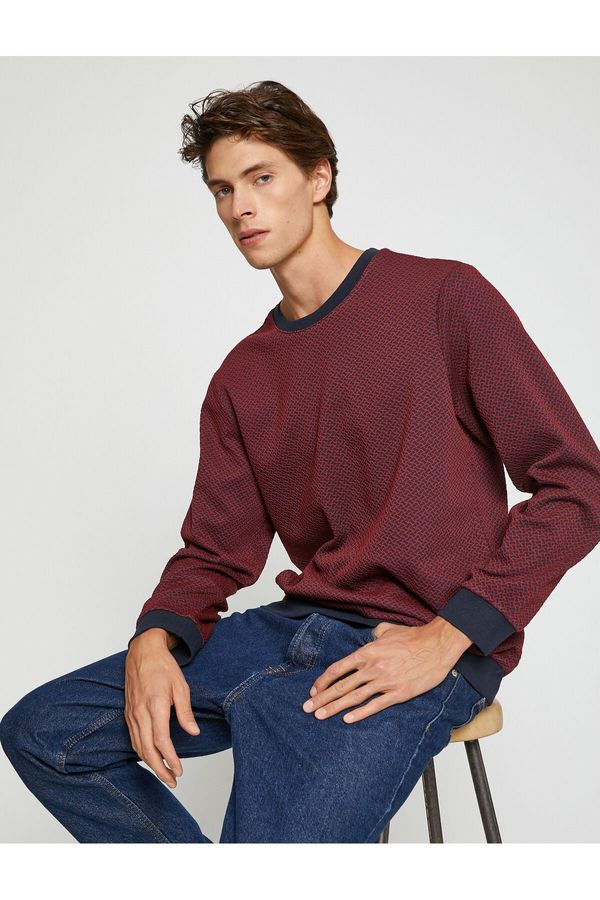 Koton Koton Patterned Knitwear Sweater Crew Neck