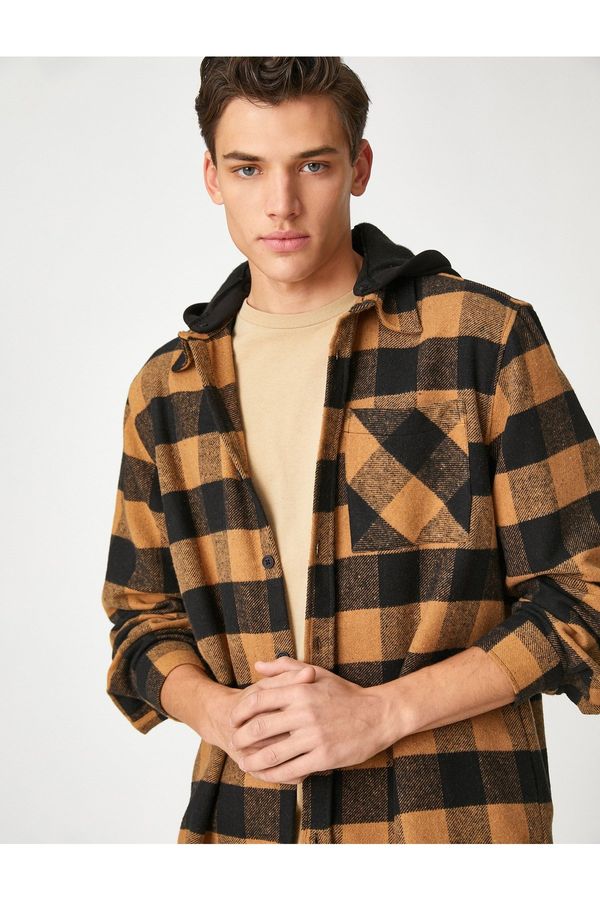 Koton Koton Plaid Lumberjack Shirt Pockets Collar Detailed Buttons