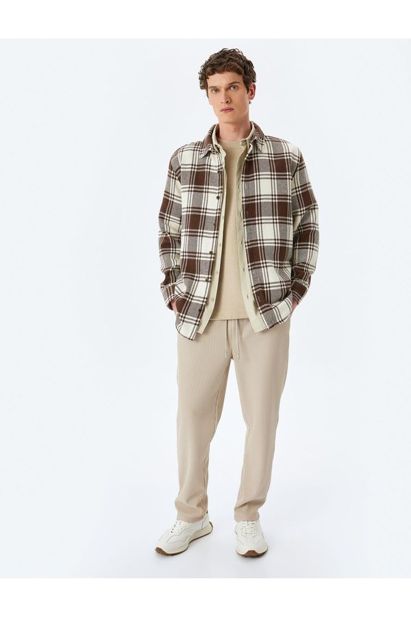 Koton Koton Pocket Detailed Jogger Ribbed Trousers with Tie Waist