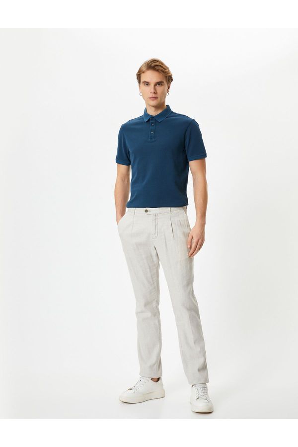 Koton Koton Polo Neck T-Shirt Buttoned Short Sleeve Cotton