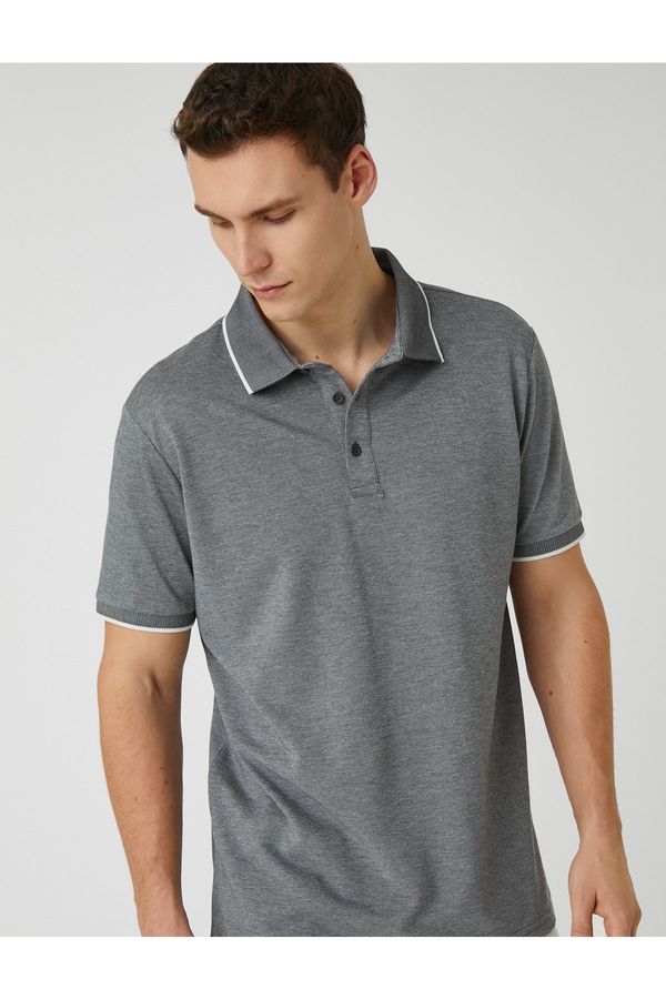 Koton Koton Polo-ovratniška majica, vitka prileganje s podrobnostmi gumba