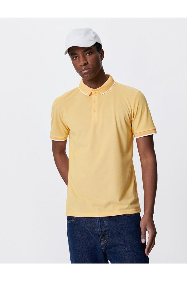 Koton Koton Polo vratna majica z gumbi Slim Fit Short Sleev;