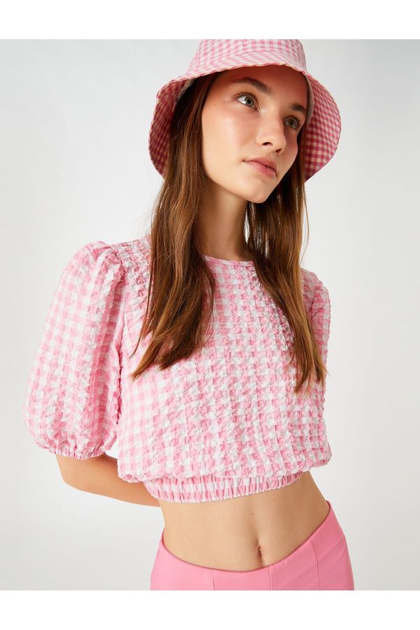 Koton Koton Poplin Crop Blouse Balloon Sleeve