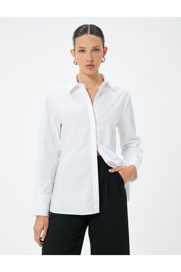 Koton Koton Poplin Shirt Regular Fit Cotton