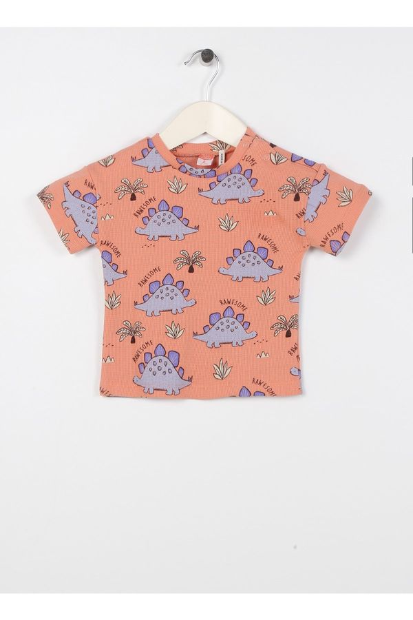 Koton Koton Printed Baby Orange T-shirt 3smb10151tk
