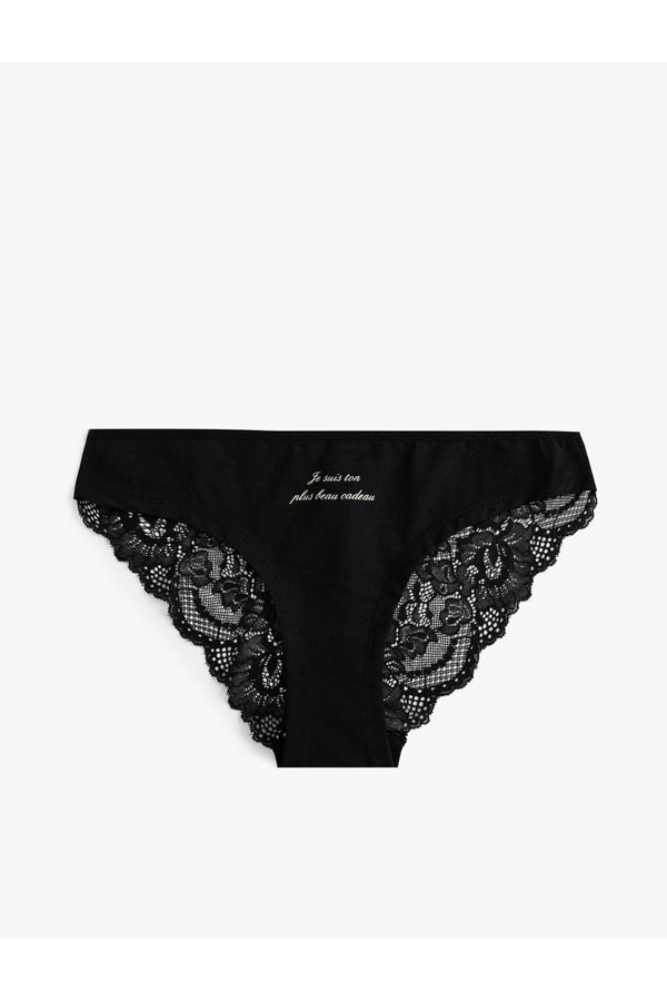 Koton Koton Printed Lace Brazilian Panties