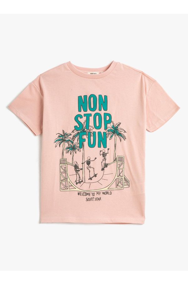 Koton Koton Printed Pink Boys' T-Shirt 3skb10241tk