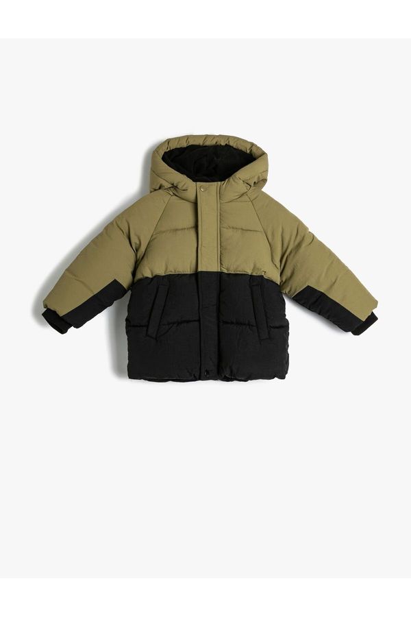 Koton Koton Puffer Jacket Hooded Plush Lined Pocket