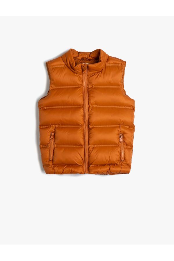 Koton Koton Puffer Vest High Collar Zippered Pocket