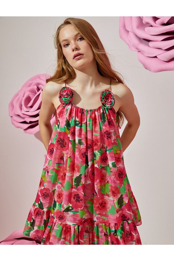 Koton Koton Rachel Araz X - obleka s tankim trakom s cvetličnim vzorcem