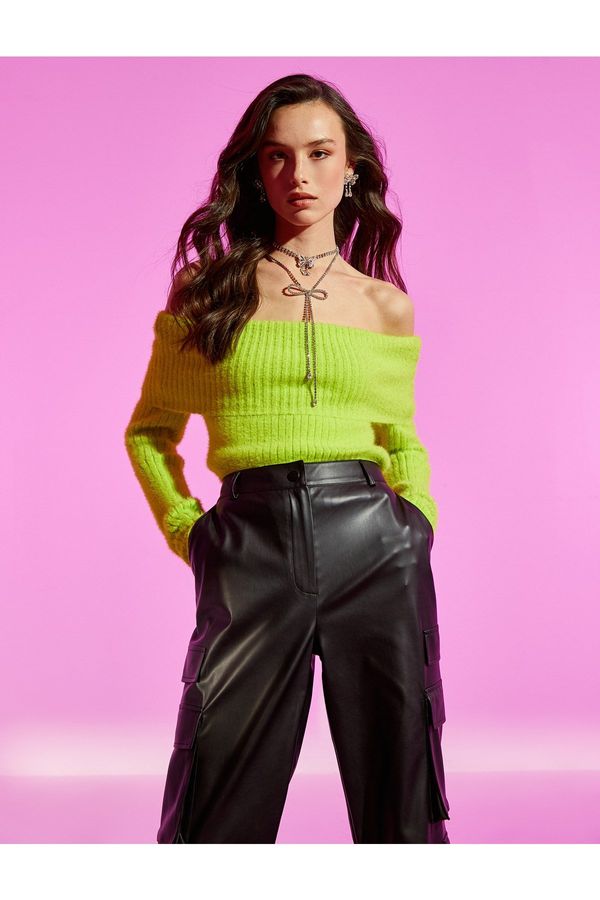 Koton Koton Rachel Araz X - pulover z mehko teksturo brez ramen