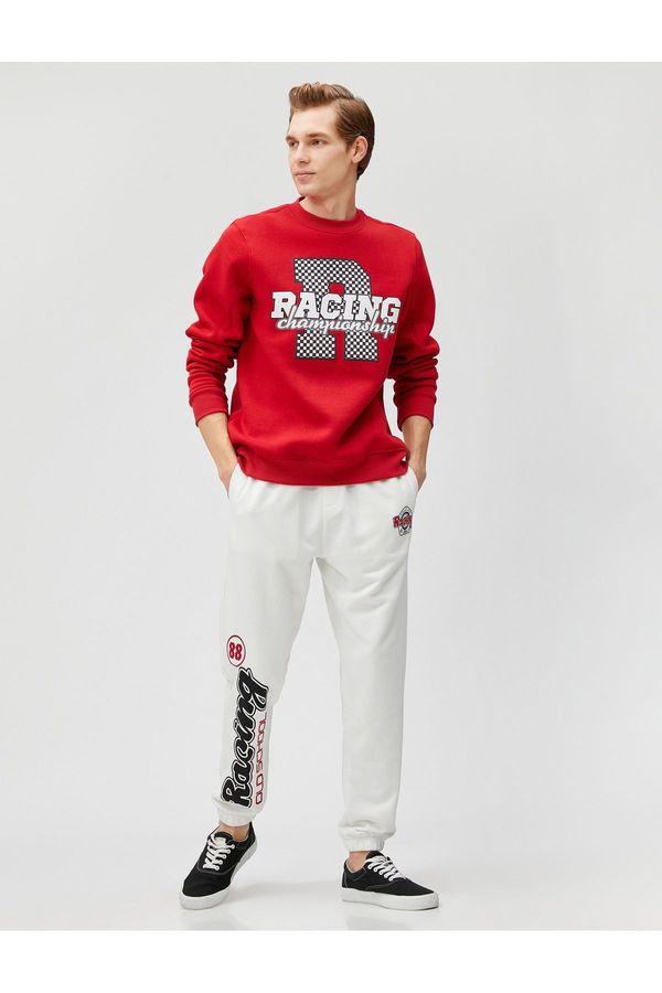 Koton Koton Racing Theme Jogger Sweatpants Printed Tie Waist, Double Pocket.