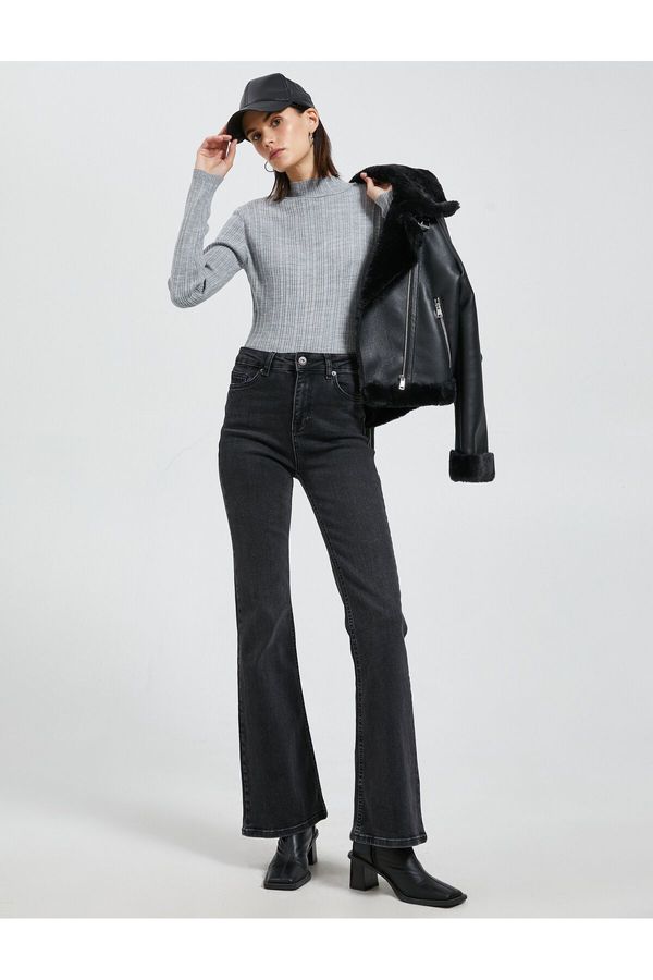 Koton Koton rebrasti pulover pol turtleneck