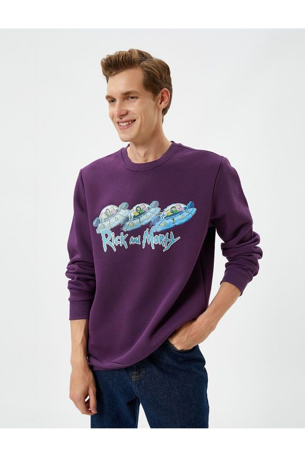 Koton Koton Rick And Morty Sweatshirt Raised Licensed Printed