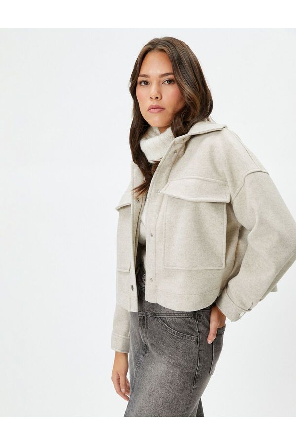 Koton Koton Şahika Ercümen X - Crop Jacket with Cargo Pocket