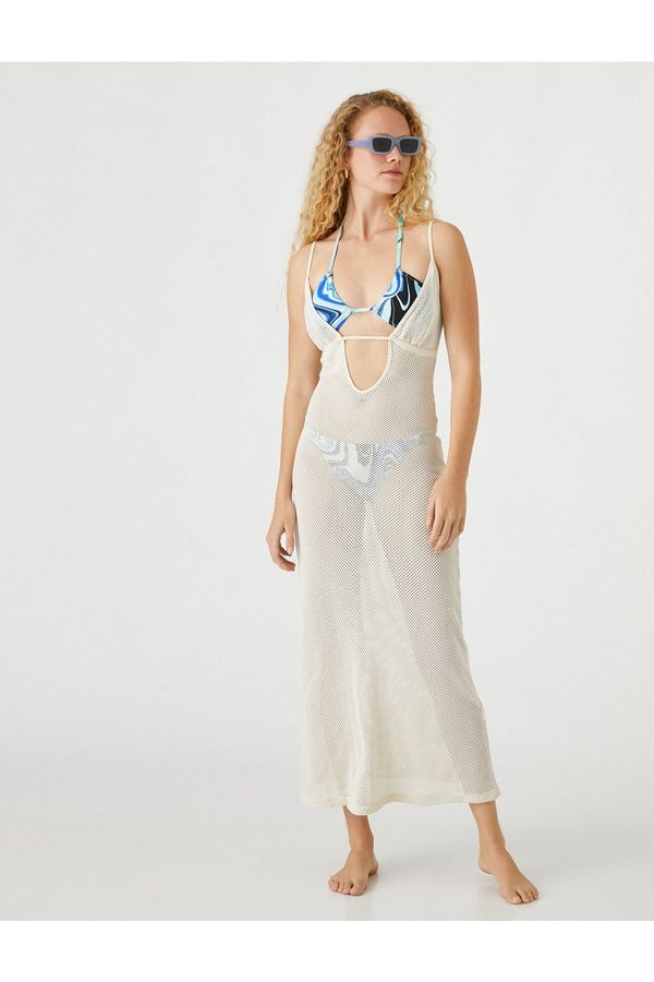 Koton Koton Şahika Ercümen X - obleka za plažo z dolgo ribjo mrežo