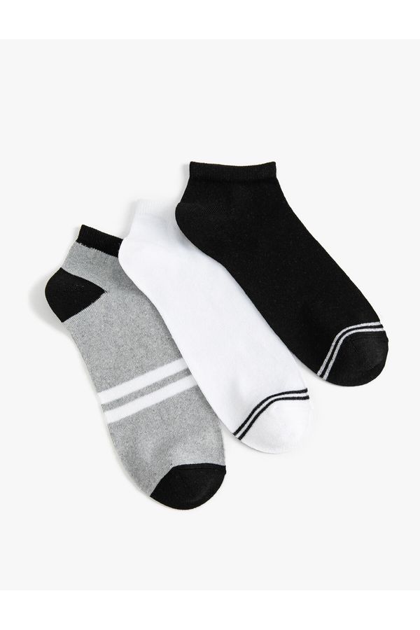 Koton Koton Set of 3 Booties and Socks with Multicolored Stripes.