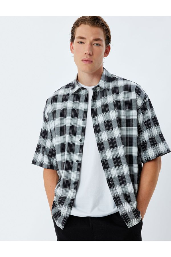 Koton Koton Short Sleeve Shirt Patterned Cotton Blend