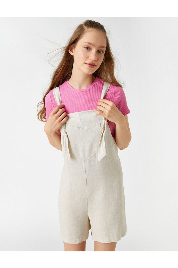 Koton Koton Shorts Overalls Pocket Detailed Strap