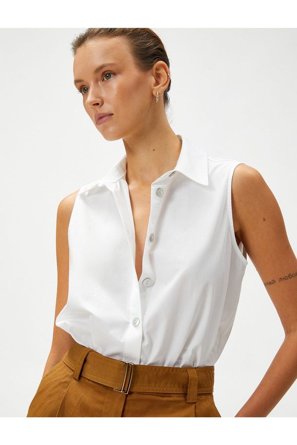 Koton Koton Sleeveless Shirt With Buttons Cotton