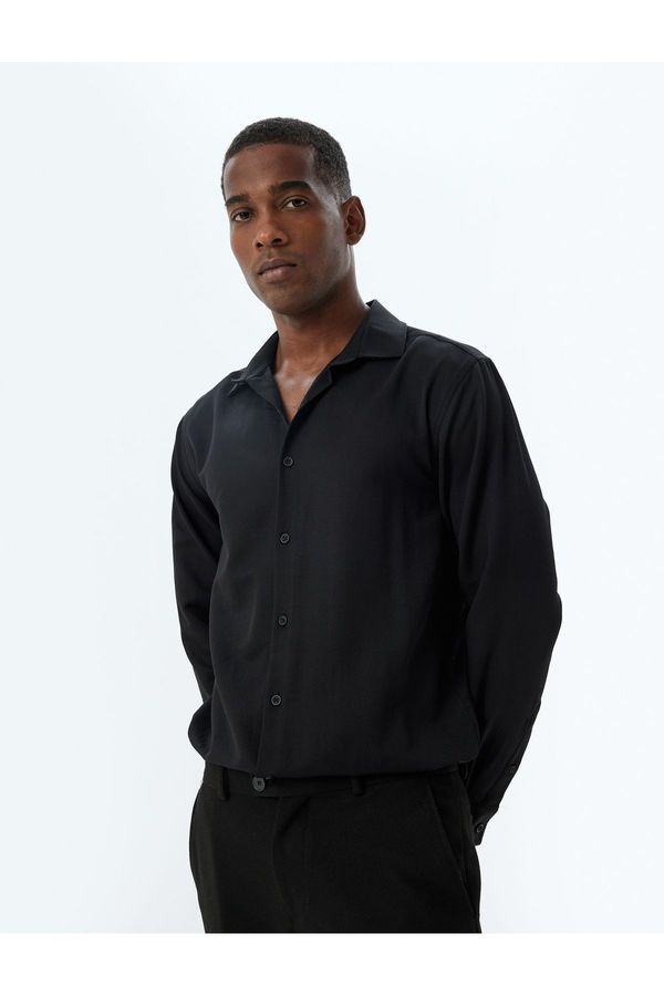 Koton Koton Slim Fit Shirt Basic Long Sleeve Cotton Blend