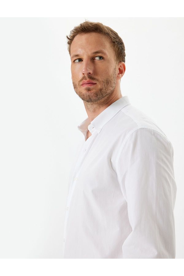 Koton Koton Slim Fit Shirt Long Sleeve Cotton