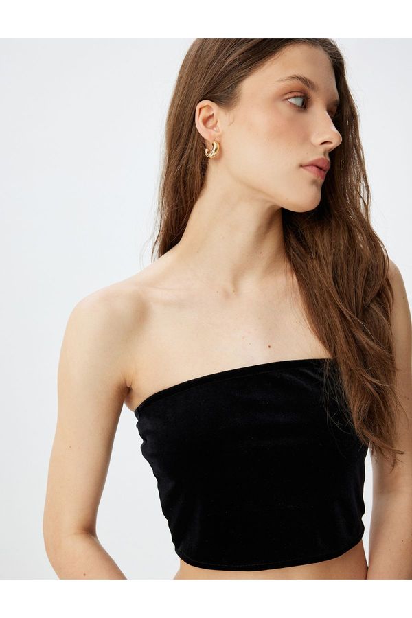 Koton Koton Slim Fit Strapless Crop Top