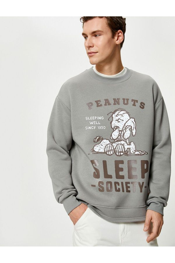 Koton Koton Snoopy Crew Neck Sweat Comfortable Cut Licensed Printed