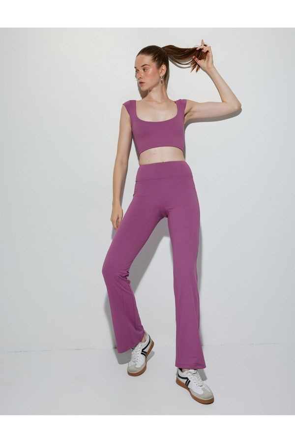 Koton Koton Spanish Leg Leggings Trousers Soft Touch Sports High Waist Interlock