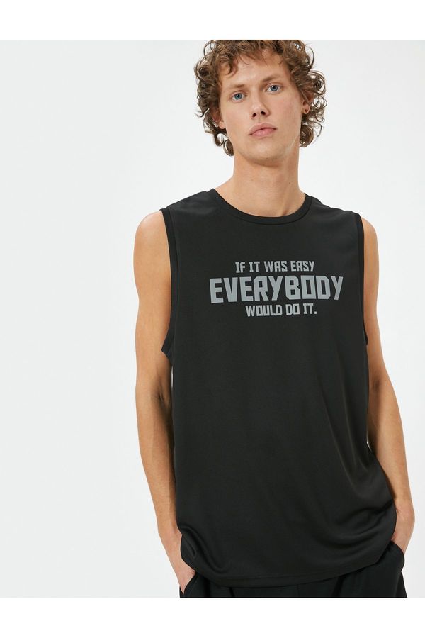 Koton Koton Sports Athlete Slogan Printed Sleeveless Crew Neck